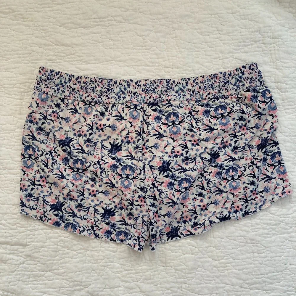 ATHLETA Tulip Wrap Front Swim Shorts with Built-in Bikini Briefs Navy White Pink - Picture 4 of 7